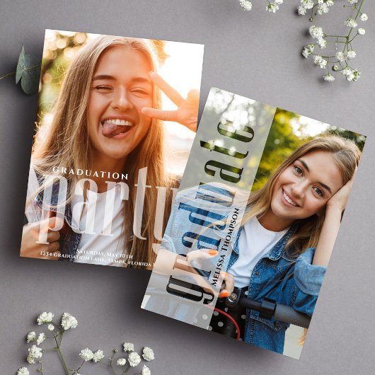 Graduate Modernes Minimalistisches Foto Cool Typog Ankündigung