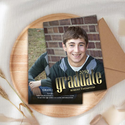 Graduate Modernes Minimalistisches Foto Typografie Ankündigung