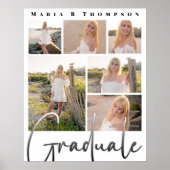 Graduate Multi Foto Collage Modernes Skript Poster (Vorne)