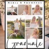 Graduate Multi Foto Collage Modernes Skript Poster