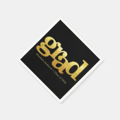 Graduate mutige, moderne schwarze Goldtypografie Serviette (Ecke)