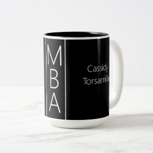Graduate Name Black MBA Zweifarbige Tasse