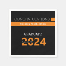 Graduate Name Black Orange Abschluss