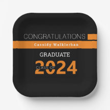Graduate Name Black Orange Graduation 