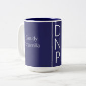Graduate Name Blue DNP Zweifarbige Tasse (Vorderseite Links)