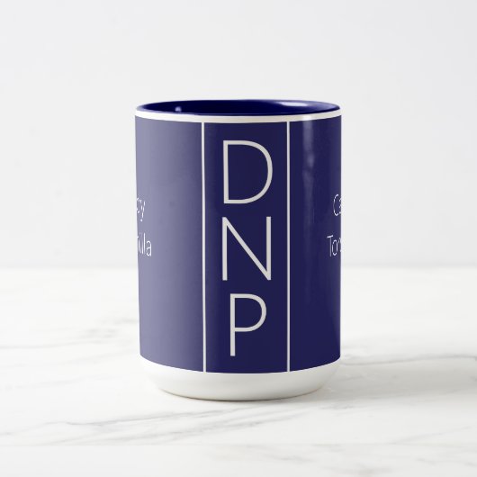 Graduate Name Blue DNP Zweifarbige Tasse (Mittel)