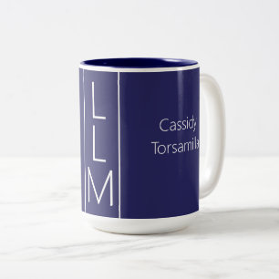 Graduate Name Blue LLM Zweifarbige Tasse