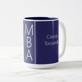 Graduate Name Blue MBA Zweifarbige Tasse