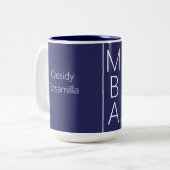 Graduate Name Blue MBA Zweifarbige Tasse (Vorderseite Links)