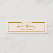 Graduate Name Card | Schwarz, Rosa und Gold | Mode Mini Visitenkarte (Vorderseite)