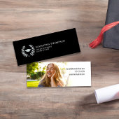 Graduate Name Card Schwarzes und Weißes Foto Elega Mini Visitenkarte