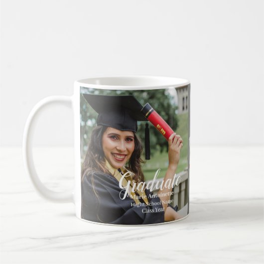 Graduate Name Class Year 2 Photos Graduation Kaffeetasse (Links)