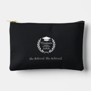 Graduate Name & Year Emblem Laurel Wreath Black Zubehörtasche