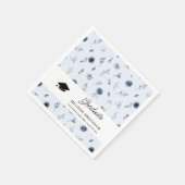 Graduate Navy Blue Flowers Serviette (Ecke)