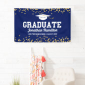 Graduate Navy Blue Graduation Party Banner (Insitu)