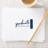 Graduate Navy Script | Dunkelblauer Brush Keepake Adressaufkleber (Insitu)