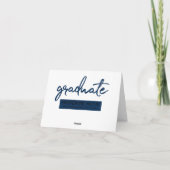 Graduate Navy Script | Dunkelblauer Brush Keepake Dankeskarte (Rückseite)