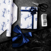Graduate Navy Script | Dunkelblauer Brush Keepake Geschenkpapier