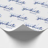Graduate Navy Script | Dunkelblauer Brush Keepake Geschenkpapier (Ecke)