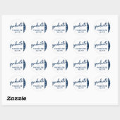 Graduate Navy Script | Dunkelblauer Brush Keepake Runder Aufkleber (Blatt)