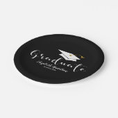Graduate Niedlich Calligraphy Grad Cap Abschluss Pappteller (Schrägansicht)