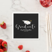Graduate Niedlich Calligraphy Grad Cap Abschluss Serviette (Beispiel)