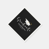 Graduate Niedlich Calligraphy Grad Cap Abschluss Serviette (Ecke)