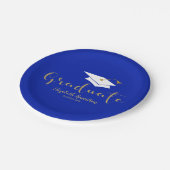 Graduate Niedlich Gold Glitzer Calligraphy Abschlu Pappteller (Schrägansicht)