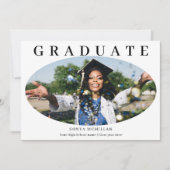 Graduate Oval Modern Photo Graduation Einladung (Vorderseite)