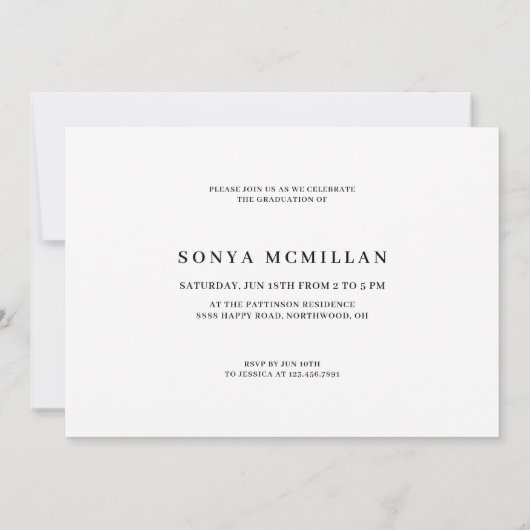 Graduate Oval Modern Photo Graduation Einladung (Rückseite)