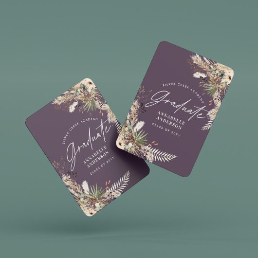 Graduate pampas eucalyptus elegant lila spielkarten