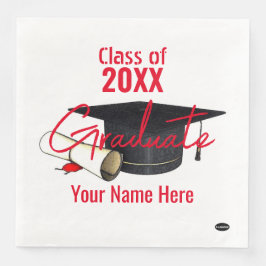 Graduate Paper Napkin - Cap and Diploma HAMbyWG Serviette