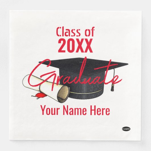 Graduate Paper Napkin - Cap and Diploma HAMbyWG Serviette (Vorderseite)