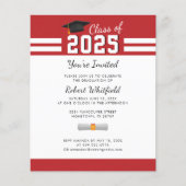 Graduate Party 2024 Roter Abschluss Einladung (Vorderseite)