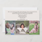 Graduate Party Blush Botanisches Skript 3 Foto Einladung (Rückseite)