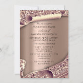 Graduate Party CAP Glitzer Rose 3D-EFFEKT Einladung (Vorderseite)