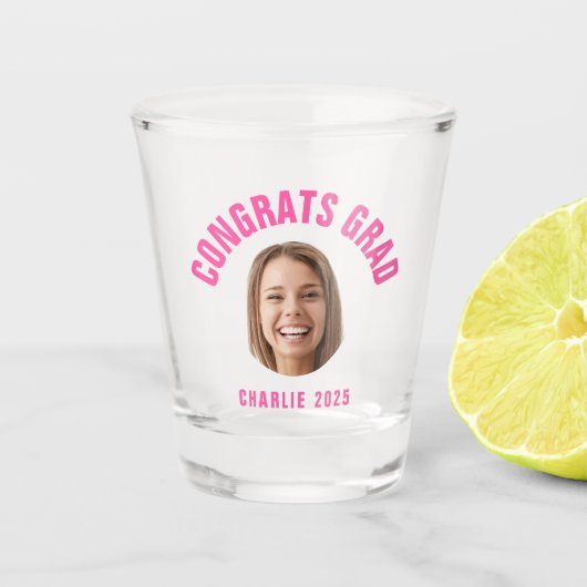 Graduate Party CUSTOM TEXT Foto Abschluss Schnapsglas (Vorderseite)