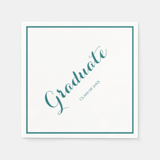 Graduate Party Modernes Grün Serviette (Vorderseite)