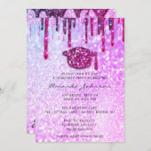 Graduate Party Tropfen Cap 3D Holograph Glitzer Pi Einladung (Vorne/Hinten)
