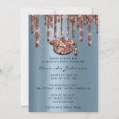 Graduate Party Tropfen Rose Blue Cap 3D-Effekt Gla Einladung (Vorderseite)