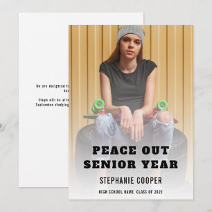 Graduate Peace Out Senior Year Abschluss Ankündigung