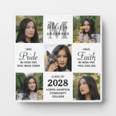 Graduate Personalisiert 5 Foto Collage Abschluss Fotoplatte (Vorderseite)