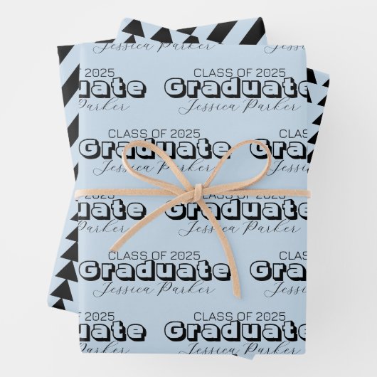 Graduate Personalisiert Script Modern Geschenkpapier Set (Beispiel)