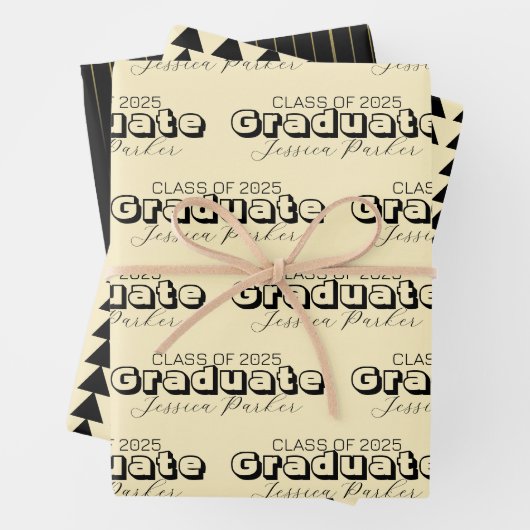 Graduate Personalisiert Script Modern Geschenkpapier Set (Beispiel)