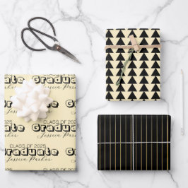 Graduate Personalisiert Script Modern Geschenkpapier Set