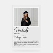 Graduate Photo and Personalized Text Acrylschild (Vorderseite)