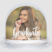 Graduate Photo Bold Script Custom Graduation Schneekugeln (Vorderseite)
