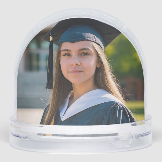 Graduate Photo Bold Script Custom Graduation Schneekugeln (Rückseite)