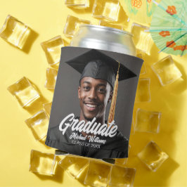 Graduate Photo Bold Script Graduation Party Favor Dosenkühler