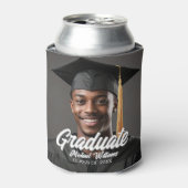 Graduate Photo Bold Script Graduation Party Favor Dosenkühler (Kanne Vorderseite)